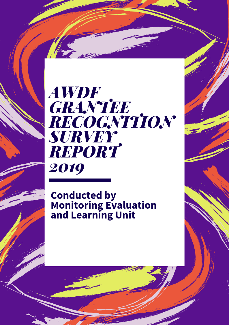 Cover of the AWDF Grantee Recognition Survey Report 2019